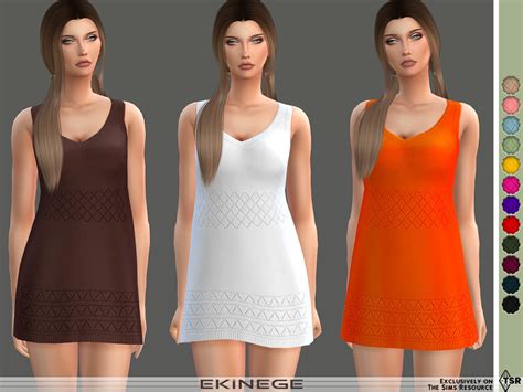 Sleeveless Knit Shift Dress By Ekinege At Tsr Sims 4 Updates