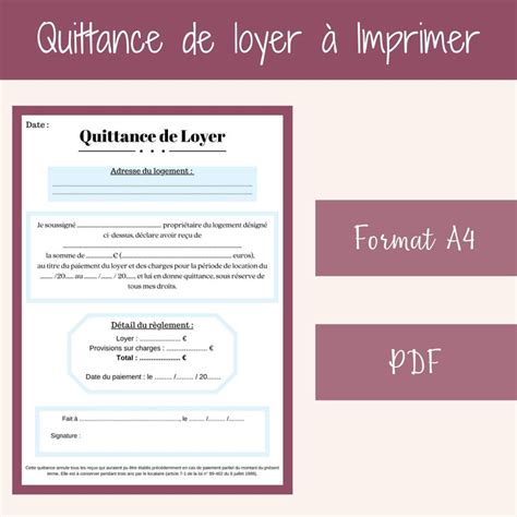 Quittance De Loyer A Imprimer Laforet