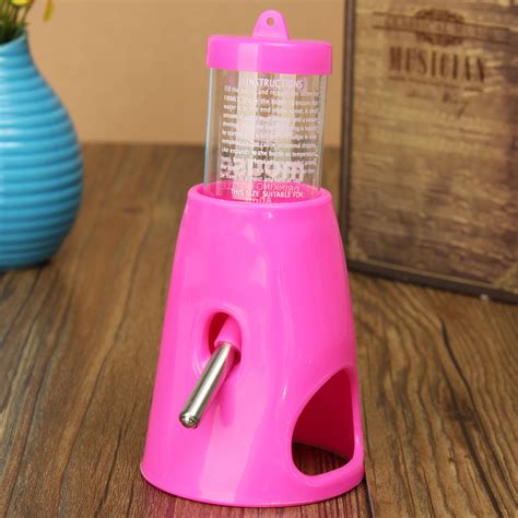 Hamster Water Bottle Holder Dispenser W Base Hut Small Animal Hideout