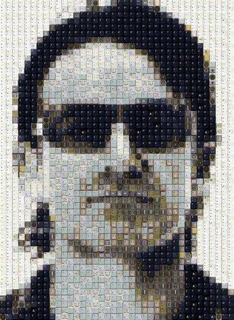 Pixel Perfect Portraits Created From Old Keyboard Keys 12 Pics Art