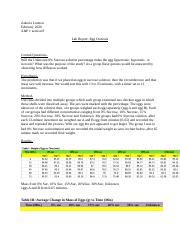 To reach equilibrium, osmosis causes the water molecules to move out of the egg and into the corn syrup until both. Egg Osmosis Lab Report.pdf - Egg Osmosis Lab Report Name ...