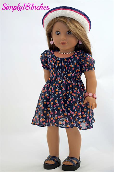 18 Inch American Girl Doll Clothing Navy Chiffon Party Dress Etsy