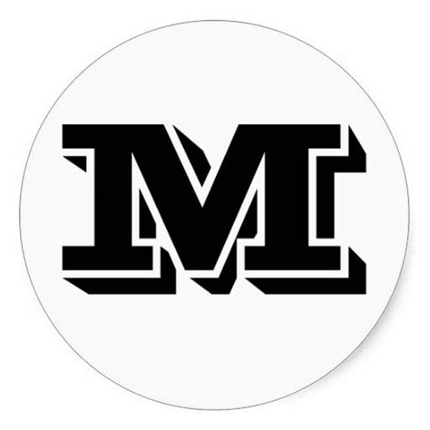 Capital Letter M Large Round Stickers By Janz Envelope Seal Stickers