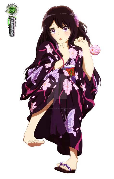 Black Anime Girl Kimono