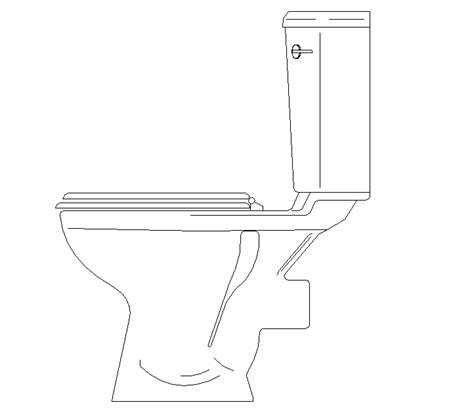 Toilet Side Elevation Design Block Cadbull