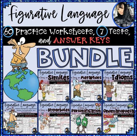 It takes an ordinary statement and dresses it up in an evocative frock. Figurative Language Practice Worksheets, Tests, and Answer ...