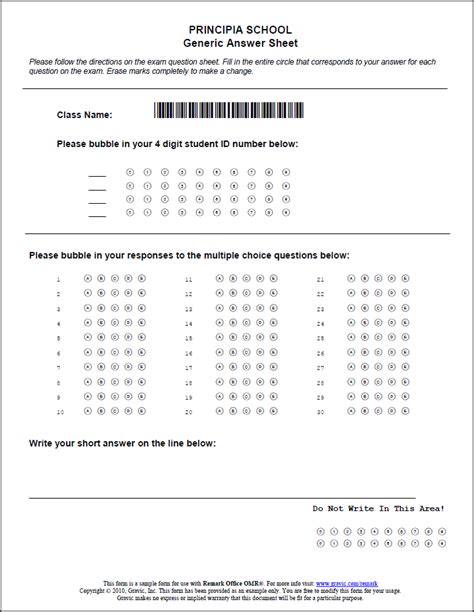 Remark Office Omr Sample Bubble Forms For Tests Assessments Exams