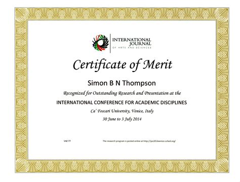 Merit Award Certificate Template Printable Certificates
