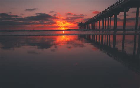 Wallpaper Sea Pier Sunset Sky 6000x3798 Wallbase 1247109 Hd