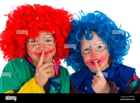 Two Funny Little Clowns Stock Photo Alamy