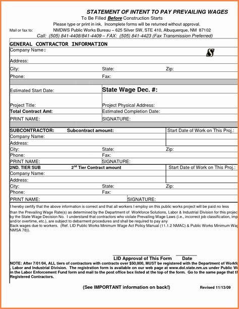 Free Printable Contractor Proposal Forms Elegant 12 Contractor Forms