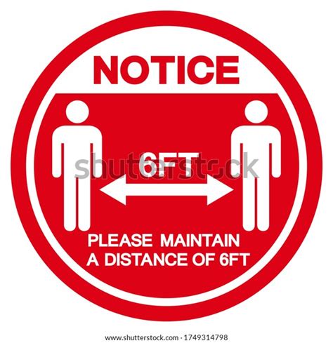 Notice Please Maintain Distance 6ft Symbol Stock Vector Royalty Free