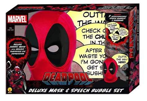 Rubies Costumes Marvel Deadpool Deluxe Mask And Speech Bubble Box Set