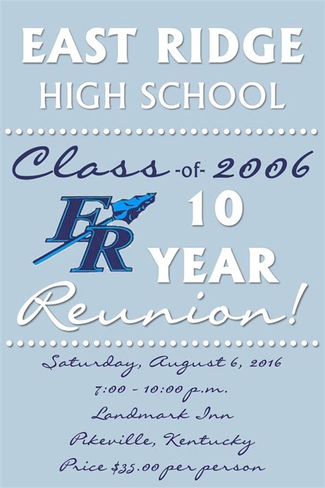 10 Year Class Reunion Invitation Contact Me Via Email At As