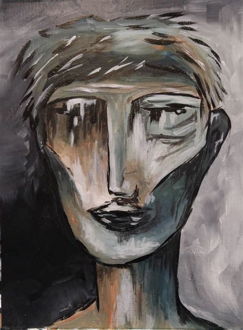 Face Abstract Artpainting On Paperoriginal Paintingsmall Abstract