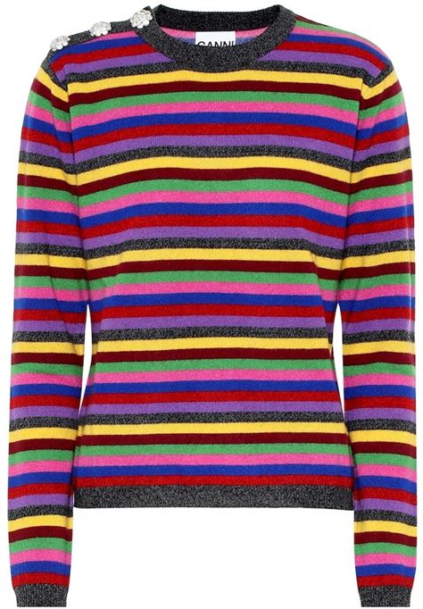 Ganni Striped Cashmere Sweater Shopstyle