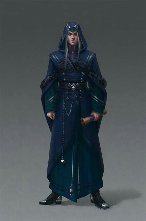 Foril Dewdrip Male Elf Human Wizard With Blue Robes And Scroll Dnd