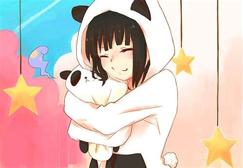Hugging Panda Anime Girls Picture 246225