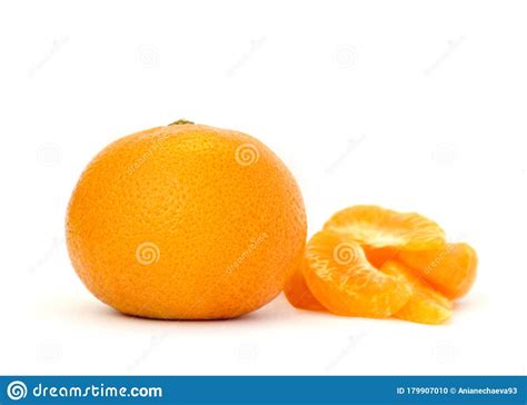 Orange Mandarin Near With A Peeled Mandarin Stock Photo Image Of