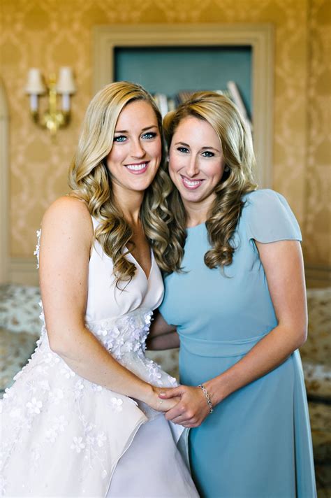 Bride With Maid Of Honor In Blue