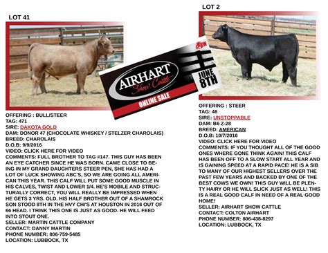 Airhart Show Cattle Online Sale June 8th 2017 On Breeders World