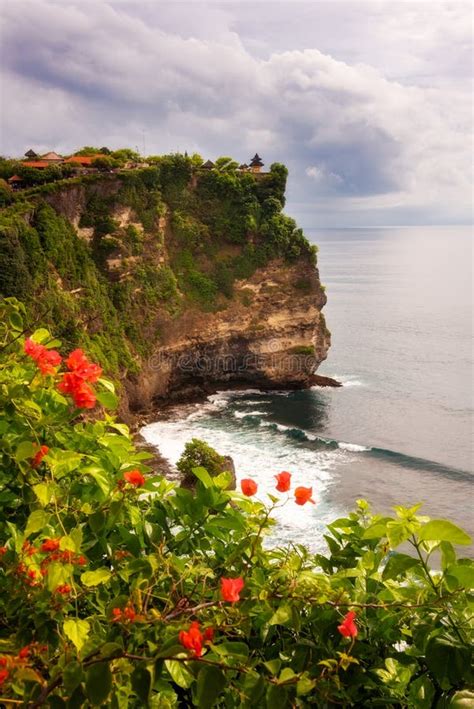Uluwatu Cliff On Ocean Coast On Bali Island Indonesia Stock Photo