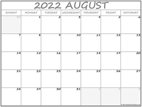 August 2019 Calendar Free Printable Monthly Calendars