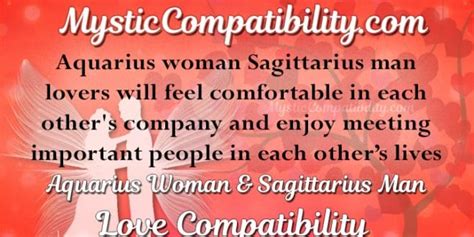 Andhe seems like the jealous type which i've read that aquarians are more likely tomove on to a new muse than to fuss with someone who is stressing them outbecause they are so. Aquarius Woman Sagittarius Man Compatibility - Mystic ...