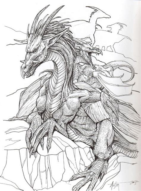 Gambar 91 Dragons Images Pinterest Adult Coloring Fierce Fire Breathing Dragon Di Rebanas Rebanas