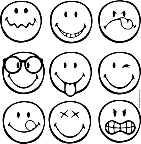 Emoji Faces Printable Coloring Pages By Demianakbond