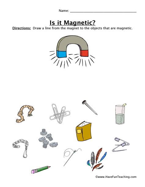 Is It Magnetic Worksheet By Teach Simple