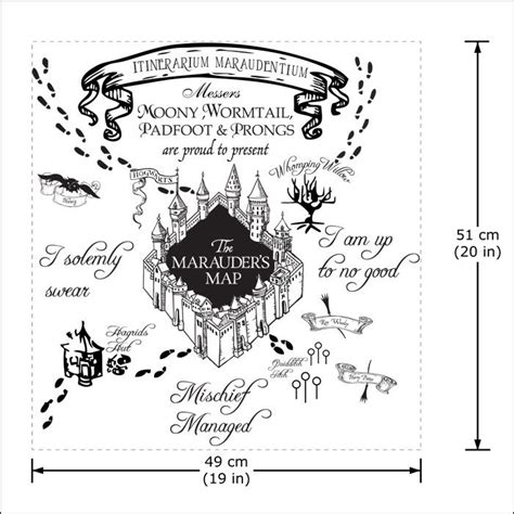 The Marauders Map Harry Potter V1 Vinyl Wall Art Decal Wd 0786 Harry Potter Marauders Map