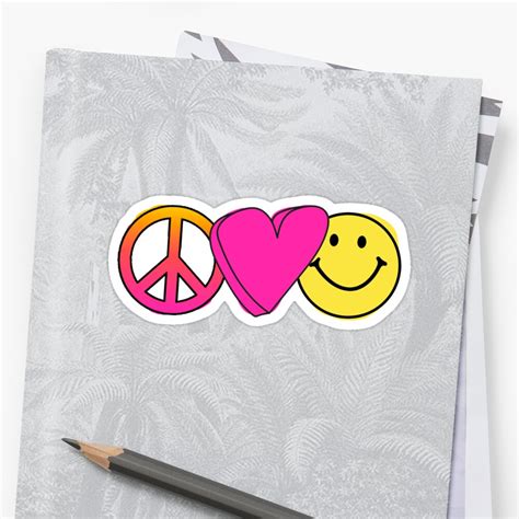 Peace Love Happiness Sticker By Avivasam Redbubble