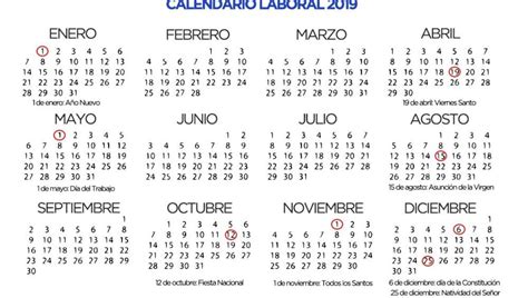Revisar Calendario 2019 Con Los Festivos