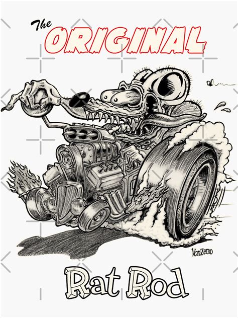 The Original Rat Rod Sticker For Sale By Vonzemo Redbubble
