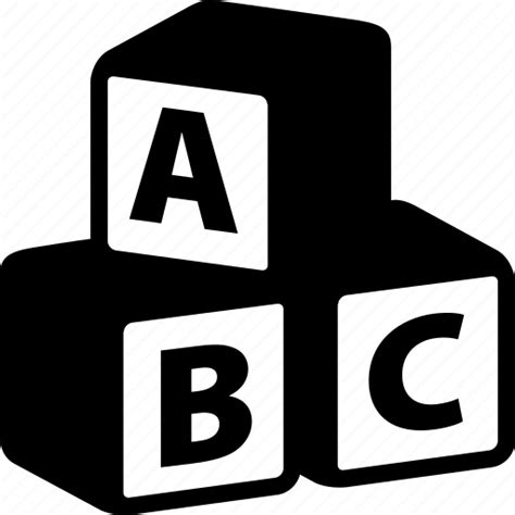 Abc Alphabeth Blocks Cubes Education Letters Icon