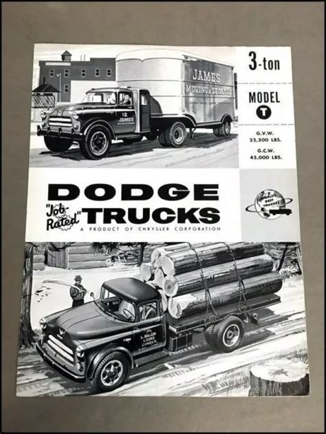 1955 Dodge 3 Ton Truck Vintage Original Sales Brochure Folder £3949
