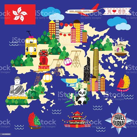 Hong Kong Guide Map Stock Illustration Download Image Now Hong Kong