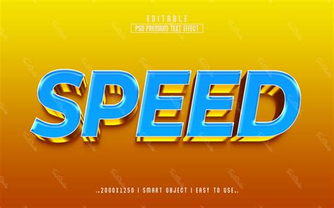 Speed 3d Text Effect Fichier Psd Photoshop Gratuit