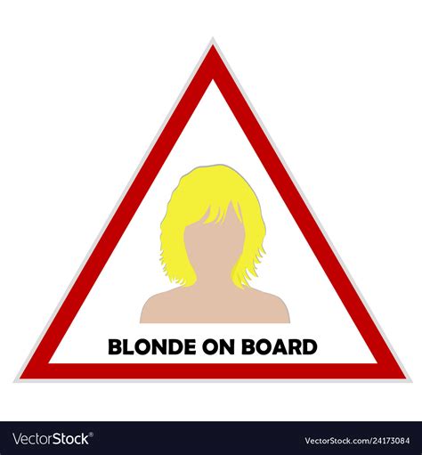 Blonde On Board Sign Royalty Free Vector Image