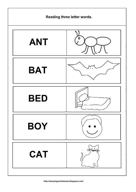 Three Letter Words Sentences Worksheets Learning How To Read