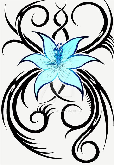 Lilly Tribal Tribal Flower Tattoos Tribal Drawings Tribal Tattoos
