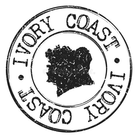 Ivory Coast Stamp Postal Map Silhouette Seal Passport Round Design