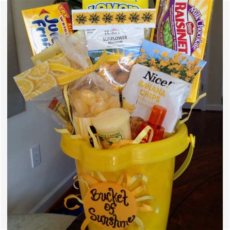 Check spelling or type a new query. Bucket of sunshine filled with yellow gifts. Would be fun ...