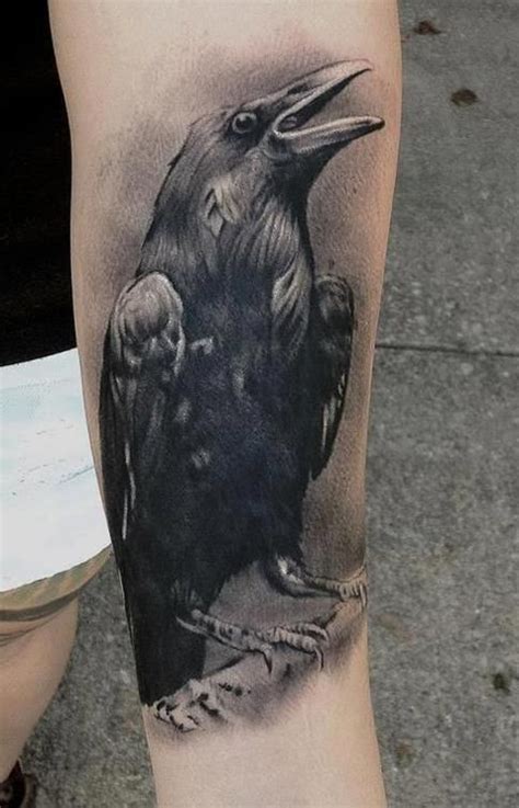 4 Black Crow Tattoos Ideas