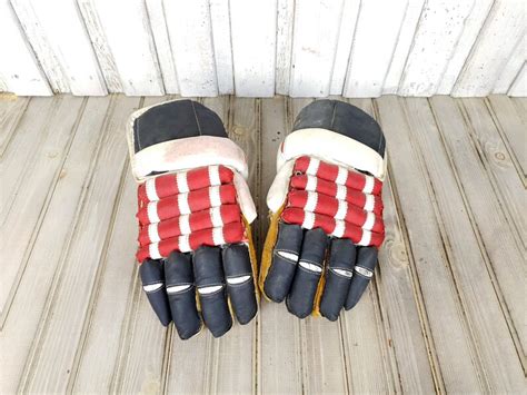 Hockey Gloves Vintage Gloves Classic Hockey Gloves Leather Etsy