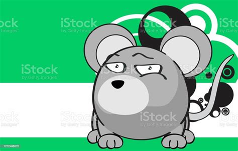 Kawaii Ball Mouse Cartoon Expression Background Stock Illustration