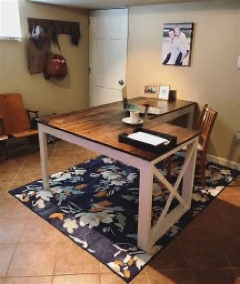 Custom built ikea corner desk. L Shaped Double X Desk | Home office furniture, Home ...