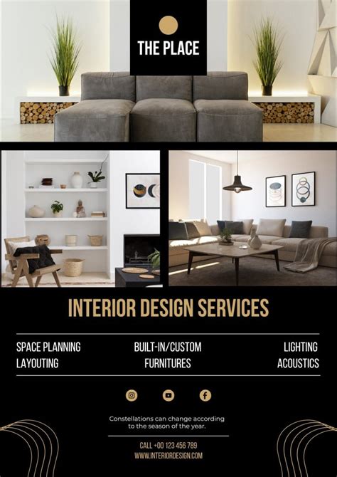 Free Abstract The Place Interior Design Poster Template