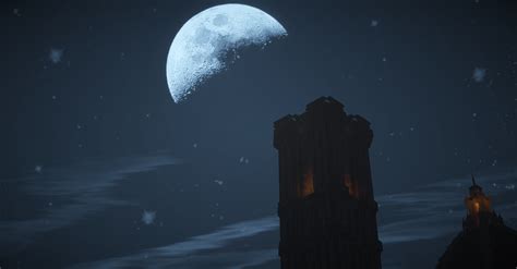 Osgiliath Tower And Moon Minecraft Middle Earth